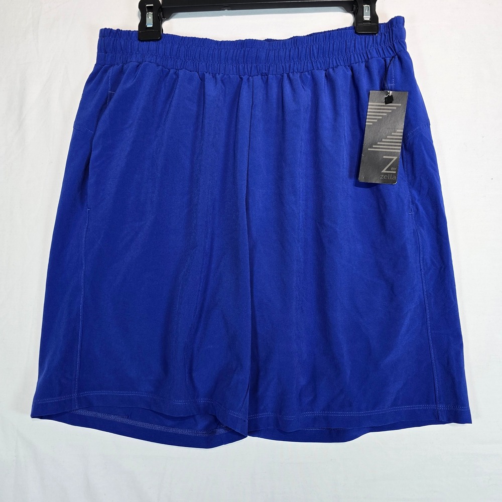 Z by Zella Women Blue Athletic Shorts Elastic Waist Drawstring Size Large NWT